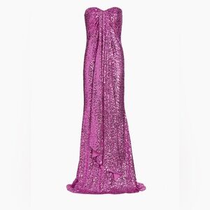 Badgley Mischka pink sequin gown